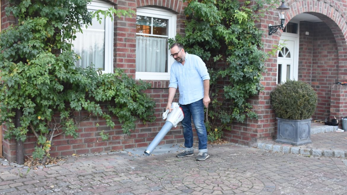 Herbstputz - Ikra - Laubbläser - Haus - Weg - Franks kleiner Garten