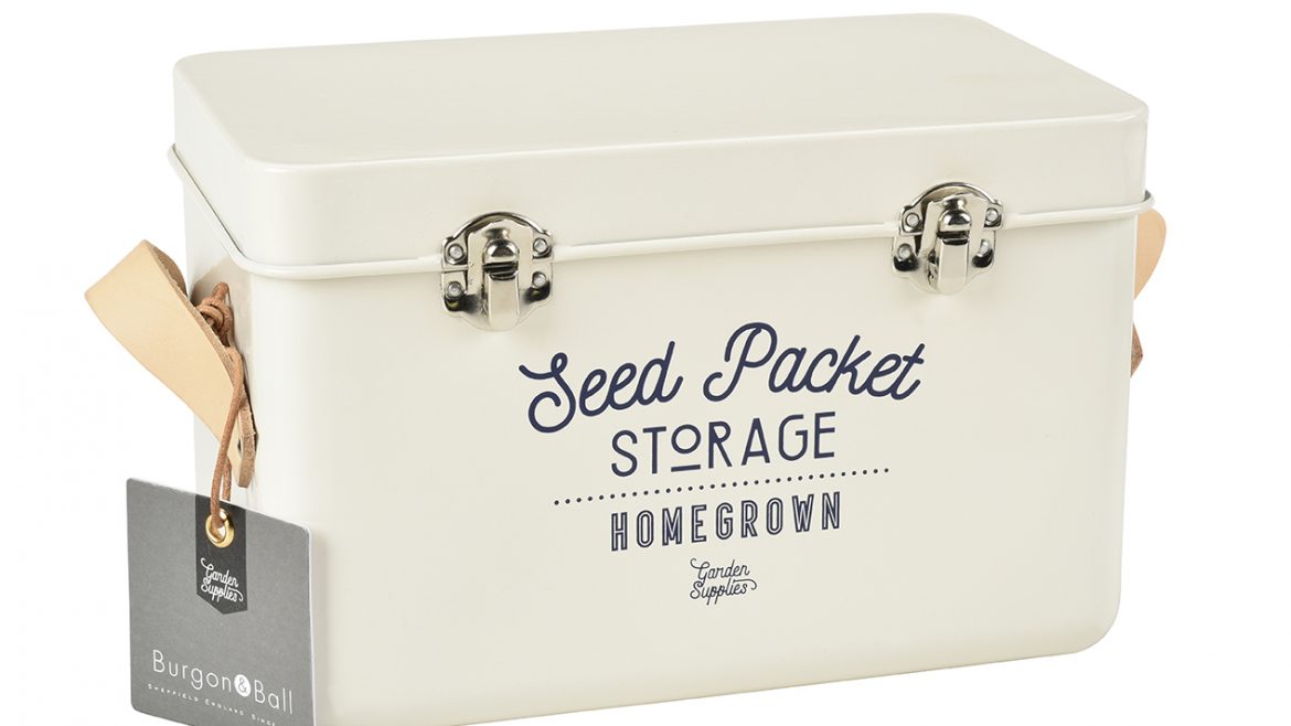 Saatgutbox - Stone - Ledergriffe - Burgon & Ball - Franks kleiner Garten