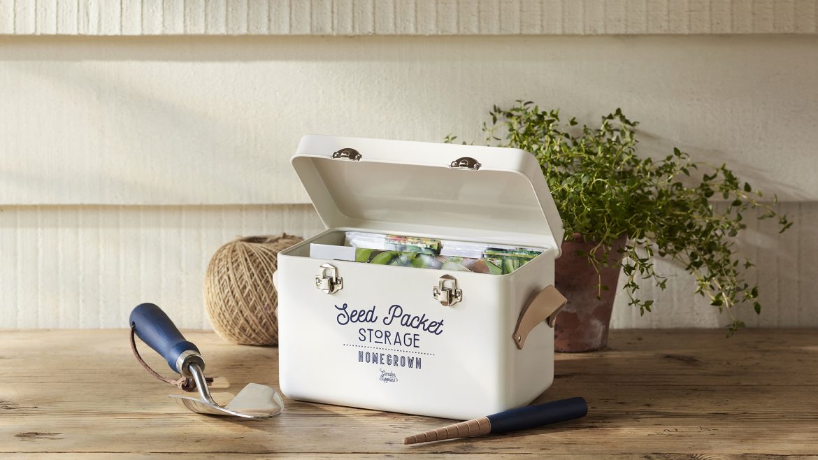 Saatgutbox - Stone - Ledergriffe - lifestyle - Burgon & Ball - Franks kleiner Garten