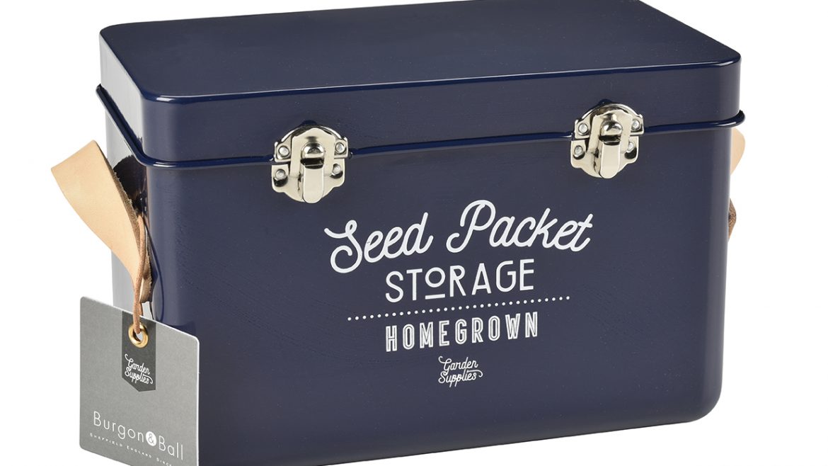 Saatgutbox – Atlanticblue - Ledergriffe - Burgon & Ball - Franks kleiner Garten