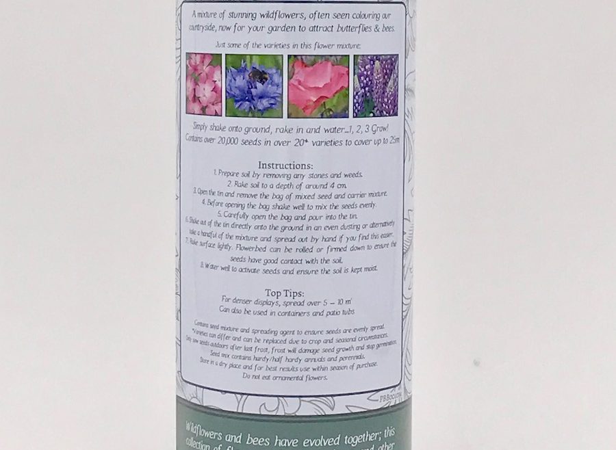 Samenshaker - Wildblumen - Gebrauchsanweisung - englisch - BEES Seeds - Franks kleiner Garten