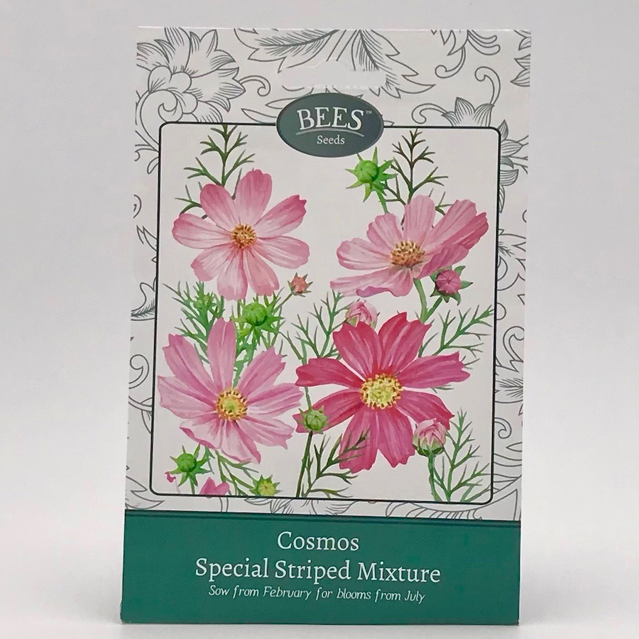 Schmuckkörbchen - Cosmea - Gestreifte Mischung - Samentütchen - Saatgut - samen - BEES Seeds - Franks kleiner Garten Schmuckkörbchen - Cosmea - Gestreifte Mischung - Samentütchen - Saatgut - samen - BEES Seeds - Franks kleiner Garten