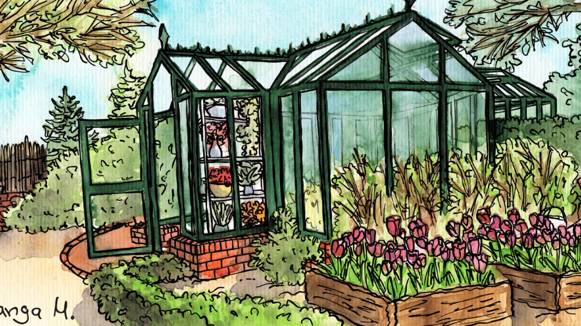 Gewächshaus - Hoklartherm - Illustration - März - Franks kleiner Garten