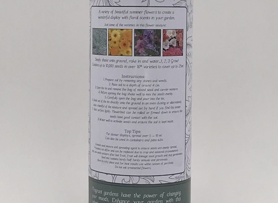 Samenmischung - Saatgutshaker - Scented Garden - BEES Seeds - Gerbauchsanweisung - Franks kleiner Garten