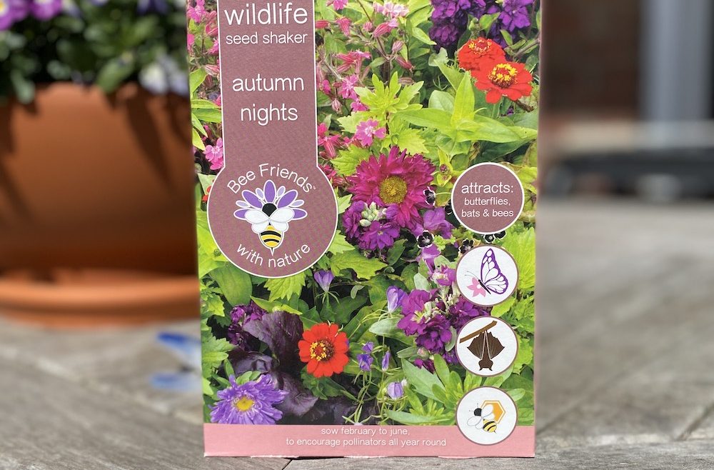 Saatgutmischung - Saatgut-Shaker - autumn nights - bee friends - cover - draussen - Shop - Franks kleiner Garten