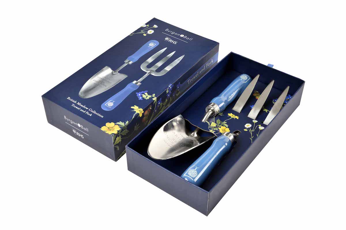 Schaufel & Grabegabel - British Meadow - Geschenkbox - offen - Burgon & Ball - Franks kleiner Garten Schaufel & Grabegabel - British Meadow - Geschenkbox - offen - Burgon & Ball - Franks kleiner Garten